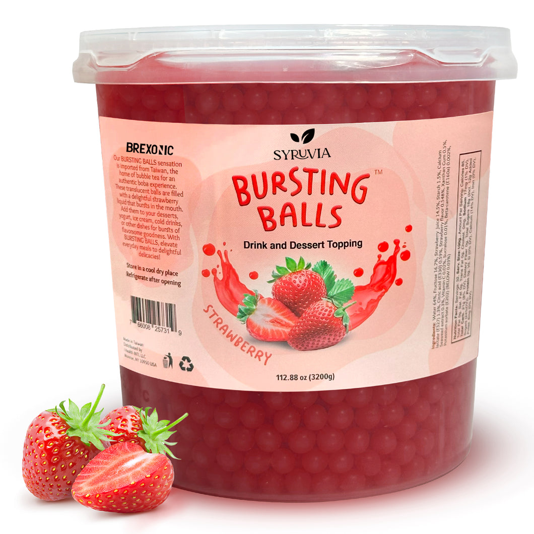 7 LB Strawberry Flavored Boba Balls for a Bursting and Popping Boba Experience